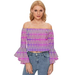 Triwaves Off Shoulder Flutter Bell Sleeve Top