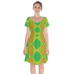 Twisty Trip Short Sleeve Bardot Dress by Thespacecampers