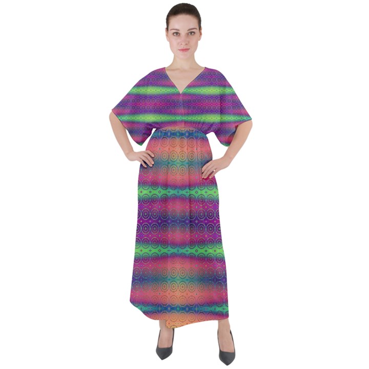 Universal Layers V-Neck Boho Style Maxi Dress