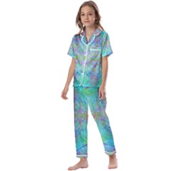 Watercolor Thoughts Kids  Satin Short Sleeve Pajamas Set