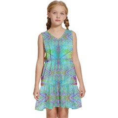 Watercolor Thoughts Kids  Sleeveless Tiered Mini Dress