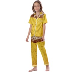 Beer-bubbles-jeremy-hudson Kids  Satin Short Sleeve Pajamas Set by nate14shop