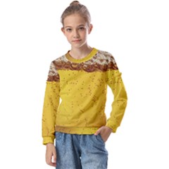 Beer-bubbles-jeremy-hudson Kids  Long Sleeve Tee With Frill 