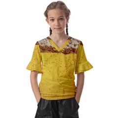 Beer-bubbles-jeremy-hudson Kids  V-neck Horn Sleeve Blouse