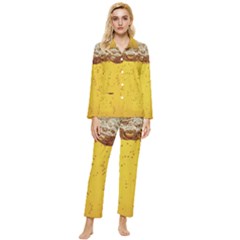 Beer-bubbles-jeremy-hudson Womens  Long Sleeve Velvet Pocket Pajamas Set