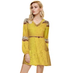 Beer-bubbles-jeremy-hudson Tiered Long Sleeve Mini Dress