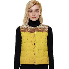 Beer-bubbles-jeremy-hudson Women s Short Button Up Puffer Vest by nate14shop