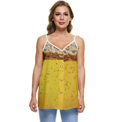 Beer-bubbles-jeremy-hudson Casual Spaghetti Strap Chiffon Top by nate14shop