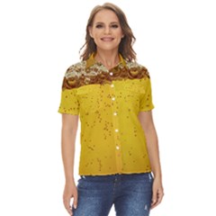 Beer-bubbles-jeremy-hudson Women s Short Sleeve Double Pocket Shirt