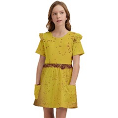 Beer-bubbles-jeremy-hudson Kids  Frilly Sleeves Pocket Dress