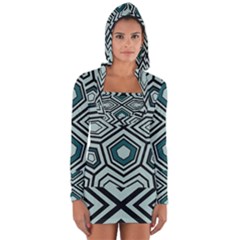 Abstract Pattern Geometric Backgrounds Long Sleeve Hooded T-shirt by Eskimos