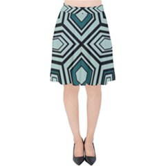 Abstract Pattern Geometric Backgrounds Velvet High Waist Skirt by Eskimos