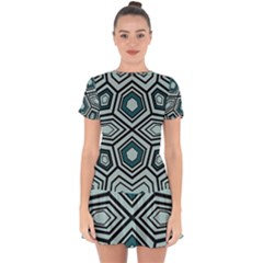 Abstract Pattern Geometric Backgrounds Drop Hem Mini Chiffon Dress by Eskimos