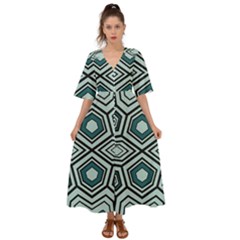 Abstract Pattern Geometric Backgrounds Kimono Sleeve Boho Dress by Eskimos