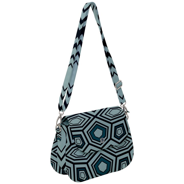 Abstract pattern geometric backgrounds Saddle Handbag