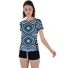 Abstract Pattern Geometric Backgrounds Back Circle Cutout Sports Tee by Eskimos