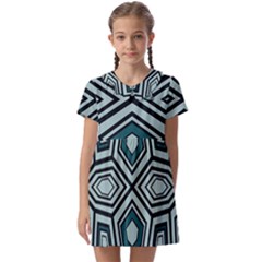 Abstract Pattern Geometric Backgrounds Kids  Asymmetric Collar Dress by Eskimos