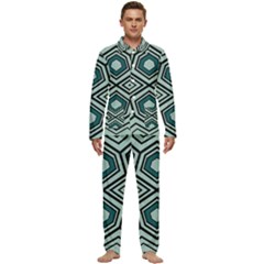 Abstract Pattern Geometric Backgrounds Men s Long Sleeve Velvet Pocket Pajamas Set