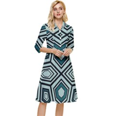 Abstract Pattern Geometric Backgrounds Classy Knee Length Dress