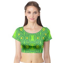 Abstract Pattern Geometric Backgrounds  Short Sleeve Crop Top by Eskimos