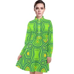 Abstract Pattern Geometric Backgrounds  Long Sleeve Chiffon Shirt Dress by Eskimos