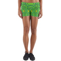 Abstract Pattern Geometric Backgrounds  Yoga Shorts by Eskimos