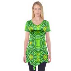 Abstract Pattern Geometric Backgrounds  Short Sleeve Tunic  by Eskimos