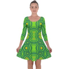 Abstract Pattern Geometric Backgrounds  Quarter Sleeve Skater Dress by Eskimos