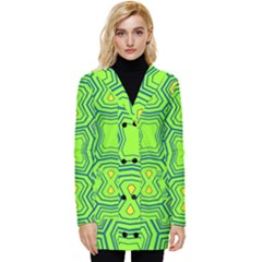 Abstract Pattern Geometric Backgrounds  Button Up Hooded Coat 