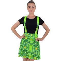 Abstract Pattern Geometric Backgrounds  Velvet Suspender Skater Skirt by Eskimos