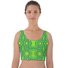 Abstract Pattern Geometric Backgrounds  Velvet Crop Top by Eskimos