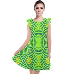 Abstract Pattern Geometric Backgrounds  Tie Up Tunic Dress by Eskimos