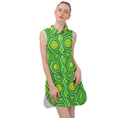 Abstract Pattern Geometric Backgrounds  Sleeveless Shirt Dress by Eskimos