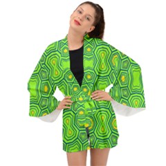 Abstract Pattern Geometric Backgrounds  Long Sleeve Kimono by Eskimos