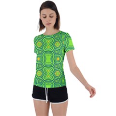 Abstract Pattern Geometric Backgrounds  Back Circle Cutout Sports Tee by Eskimos