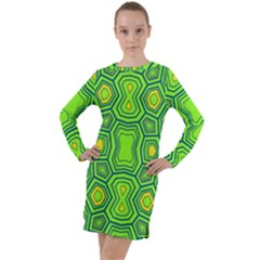 Abstract Pattern Geometric Backgrounds  Long Sleeve Hoodie Dress by Eskimos