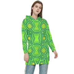 Abstract Pattern Geometric Backgrounds  Women s Long Oversized Pullover Hoodie by Eskimos