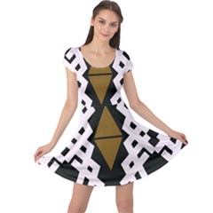 Abstract Pattern Geometric Backgrounds  Cap Sleeve Dress by Eskimos