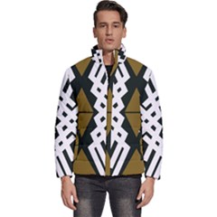 Abstract Pattern Geometric Backgrounds  Men s Puffer Bubble Jacket Coat