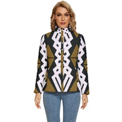 Abstract Pattern Geometric Backgrounds  Women s Puffer Bubble Jacket Coat by Eskimos