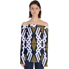 Abstract Pattern Geometric Backgrounds  Off Shoulder Long Sleeve Top by Eskimos