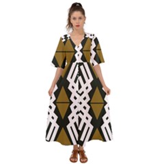 Abstract Pattern Geometric Backgrounds  Kimono Sleeve Boho Dress by Eskimos