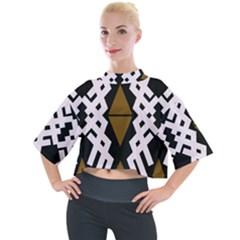 Abstract Pattern Geometric Backgrounds  Mock Neck Tee by Eskimos