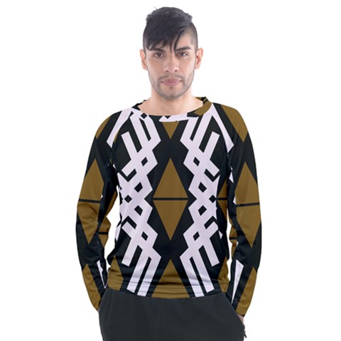 Abstract Pattern Geometric Backgrounds  Men s Long Sleeve Raglan Tee by Eskimos