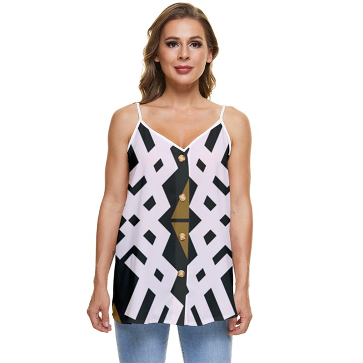 Abstract pattern geometric backgrounds  Casual Spaghetti Strap Chiffon Top