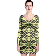 Abstract Pattern Geometric Backgrounds Long Sleeve Bodycon Dress by Eskimos