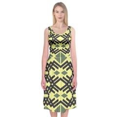 Abstract Pattern Geometric Backgrounds Midi Sleeveless Dress by Eskimos