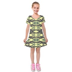 Abstract Pattern Geometric Backgrounds Kids  Short Sleeve Velvet Dress by Eskimos