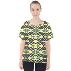 Abstract Pattern Geometric Backgrounds V-neck Dolman Drape Top by Eskimos