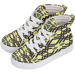 Abstract Pattern Geometric Backgrounds Kids  Hi-top Skate Sneakers by Eskimos